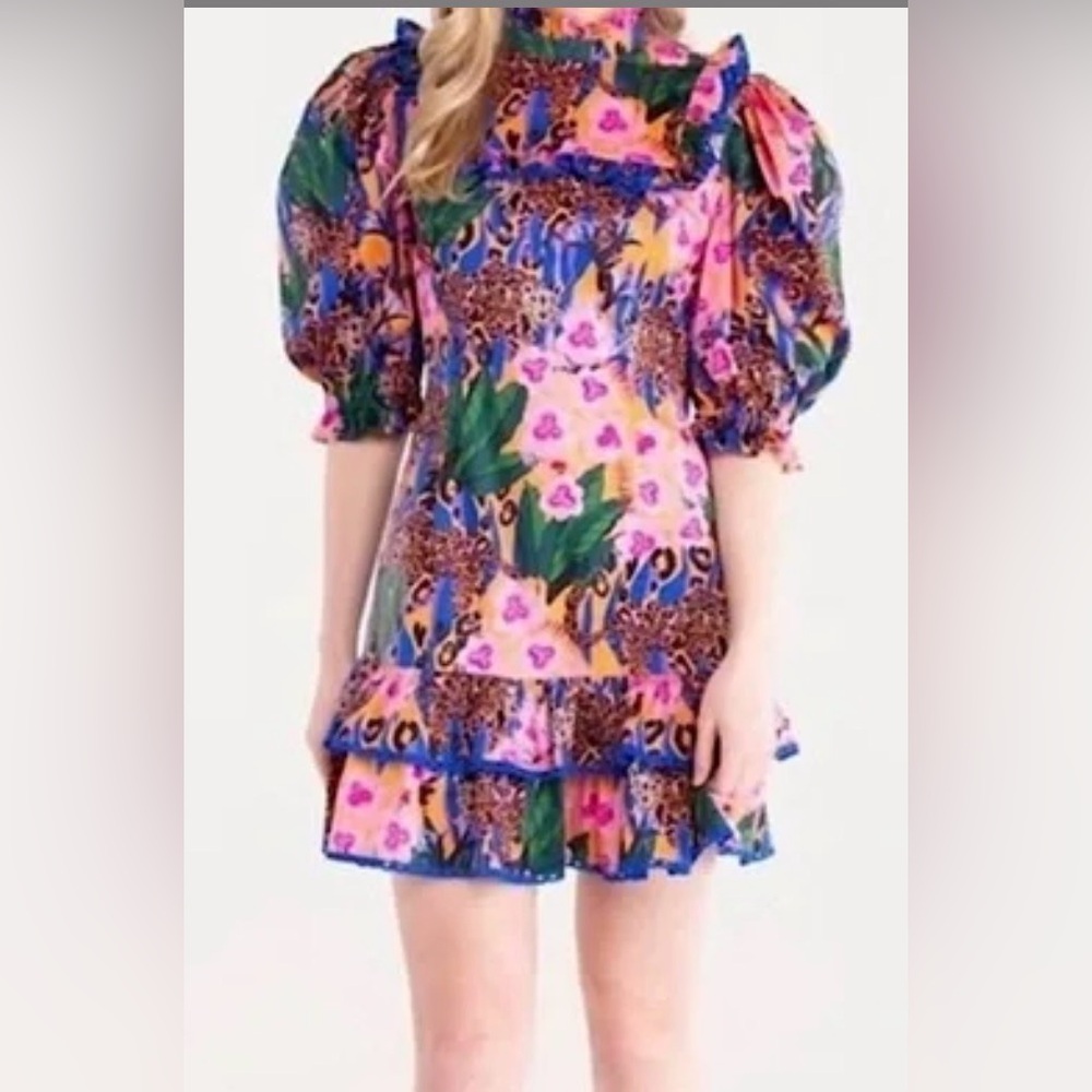 Alden Adair Murphy Floral and Leopard Print Mini Dress